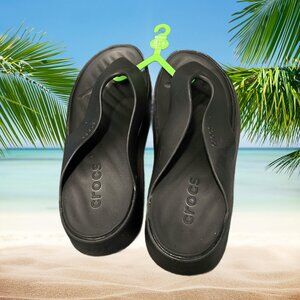 "Crocs Getaway Flip Flops - Women's Size 10, Solid Black"